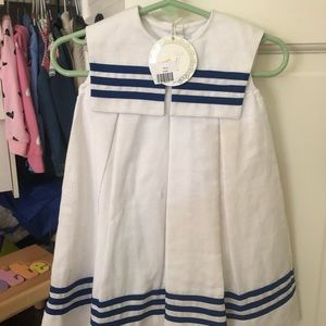 Girls linen nautical dress 18 months